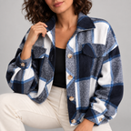 WALA™ - Casual Plaid Button Front Long Sleeve Jacket
