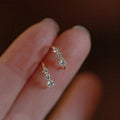 Exquisite White Gold Small Zirconia Earrings
