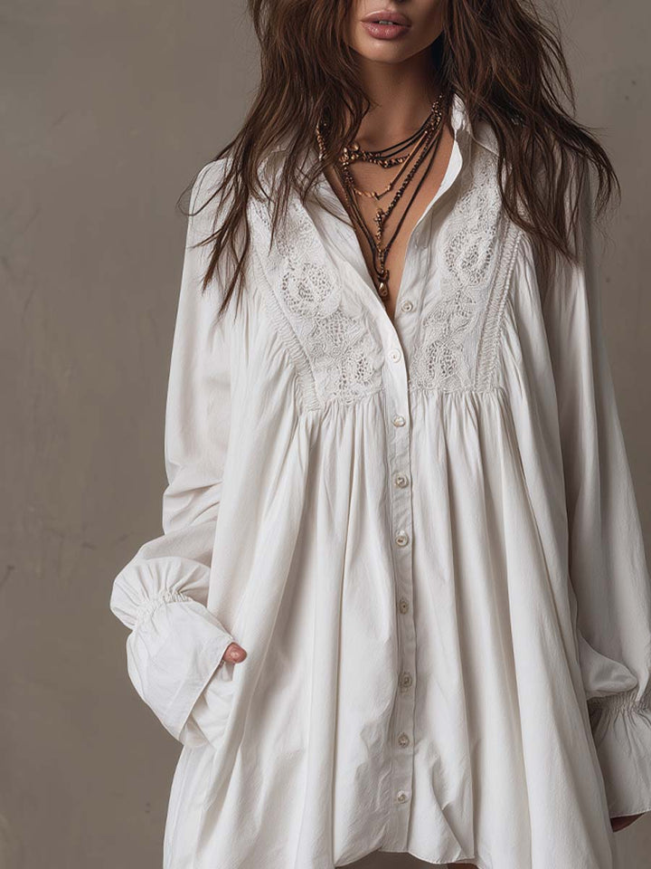 Lucia | Lace Detail Shirt Dress