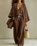 Soft Loose Fit Linen Vest Pants Set