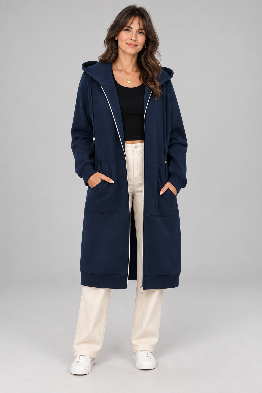 TIOMARA™ - Casual Zip Up Oversized Long Jacket