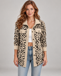 SISI™ - Casual Leopard Print Button Front Jacket
