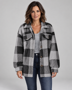 ERMI™ - Casual Plaid Button Down Long Sleeve Jacket