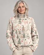 Alisha™ | Christmas Tree Art Print Turtleneck Sweater