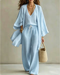Soft Loose Fit Linen Vest Pants Set