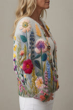 Hazel | Charming Floral Knit Cardigan