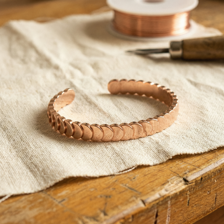 Isla | Scalloped Copper Scale Cuff Bracelet