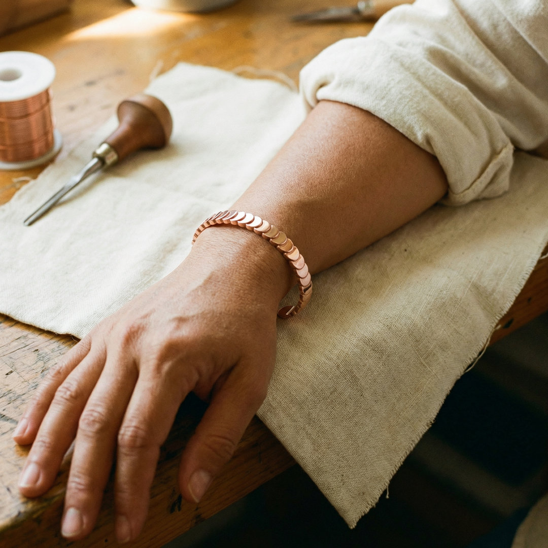 Isla | Scalloped Copper Scale Cuff Bracelet