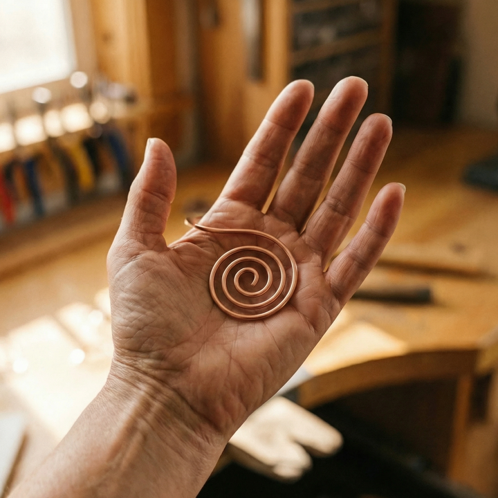 Camille | Copper Wire Hand Spiral Cuff