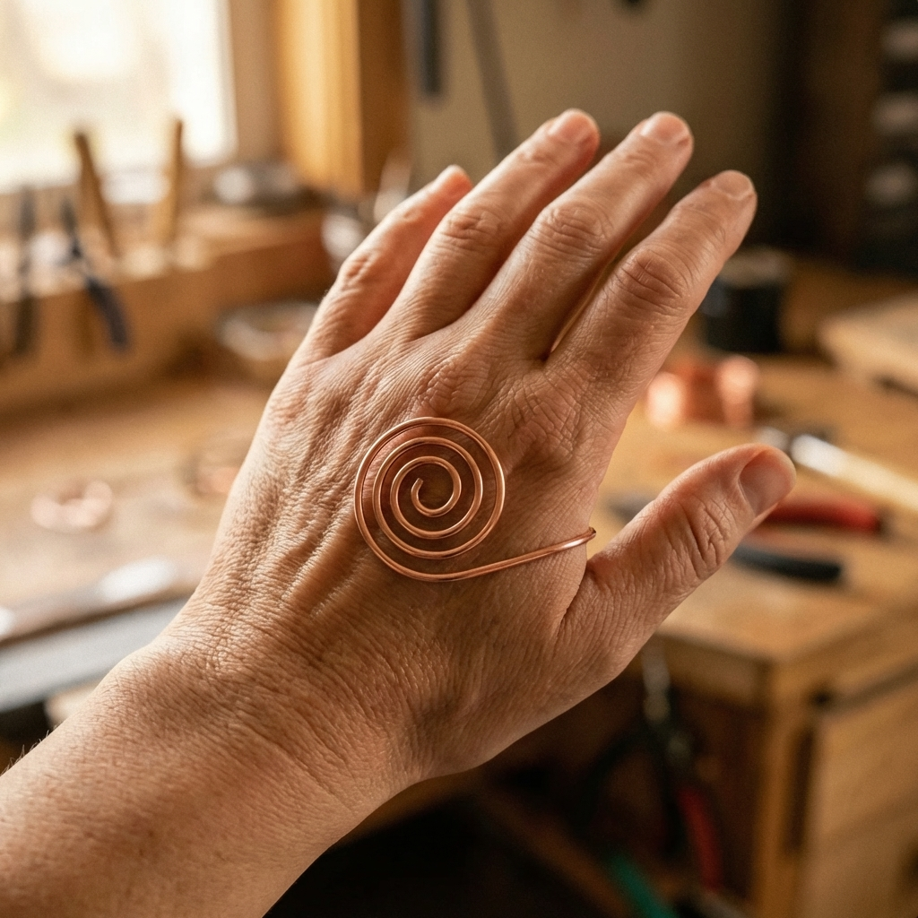 Camille | Copper Wire Hand Spiral Cuff