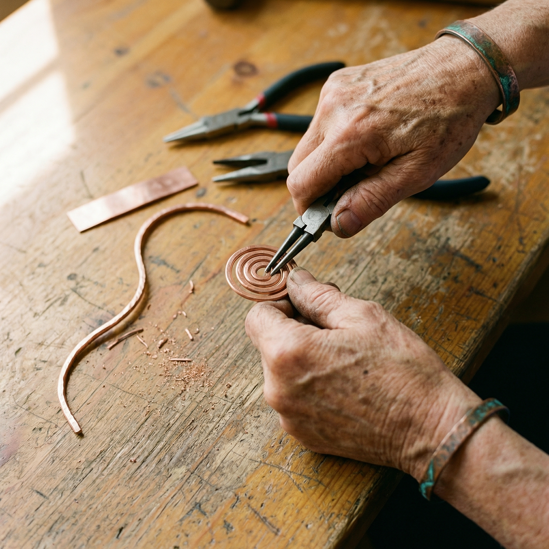 Lucia | Hand-Coiled Copper Spiral Anklet