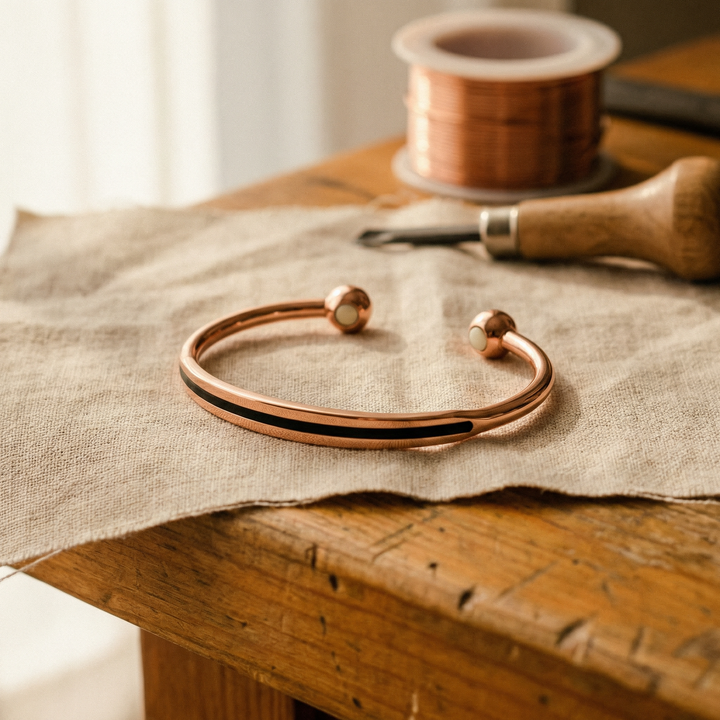 Esme | Polished Rose Copper Bangle Bracelet