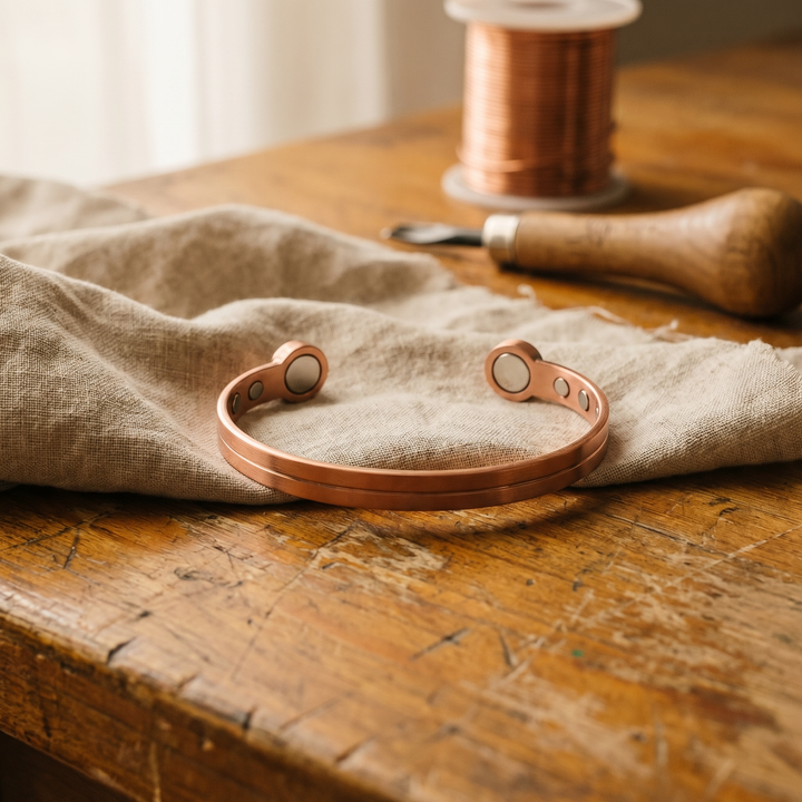 Winter | Channeled Magnetic Copper Cuff Bracelet