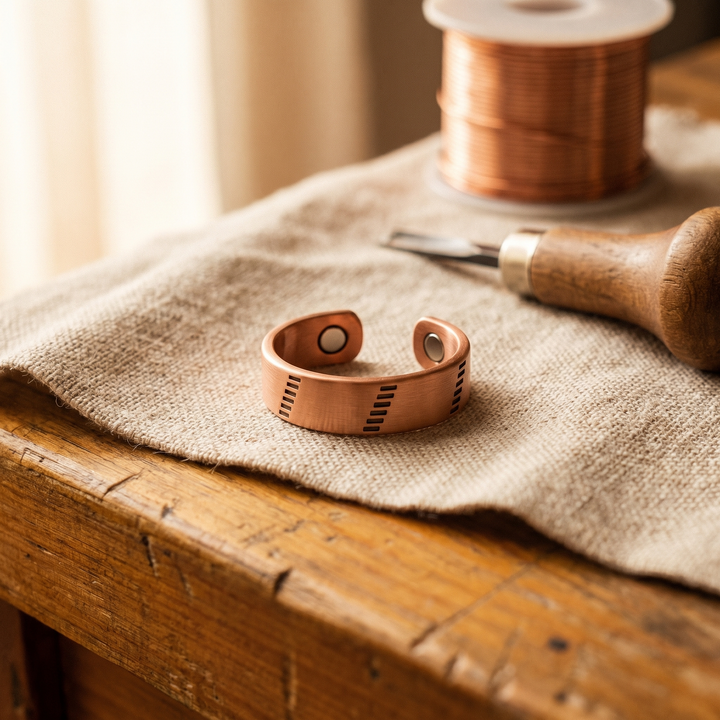 Farrah | Wide Magnetic Copper Band Ring
