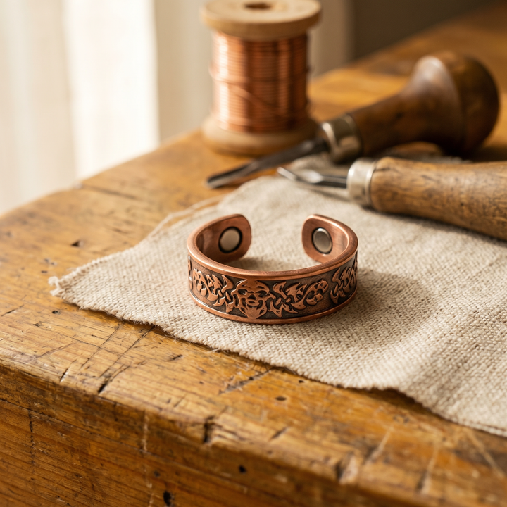 Selena | Hand-Engraved Floral Copper Ring