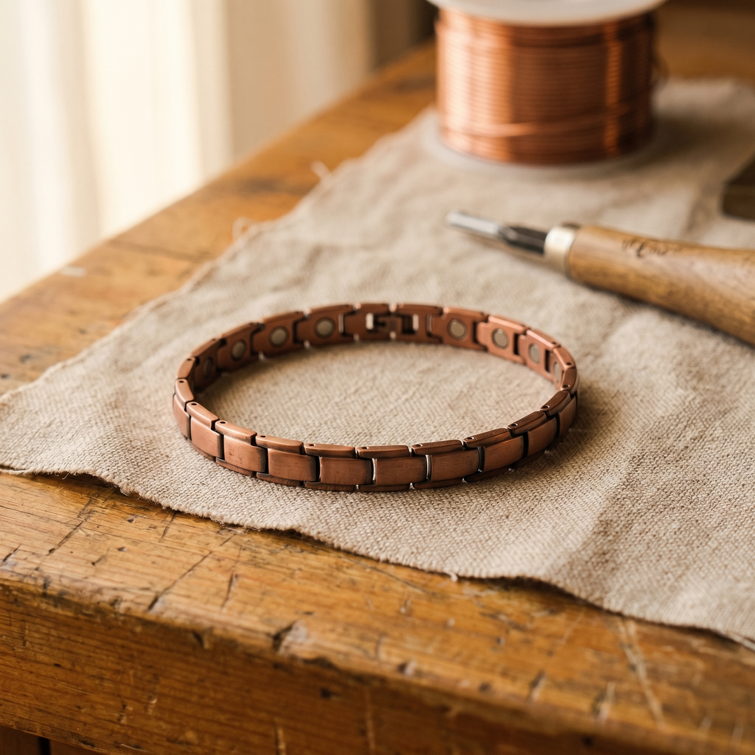 Rosa | Hand-Formed Copper Link Anklet