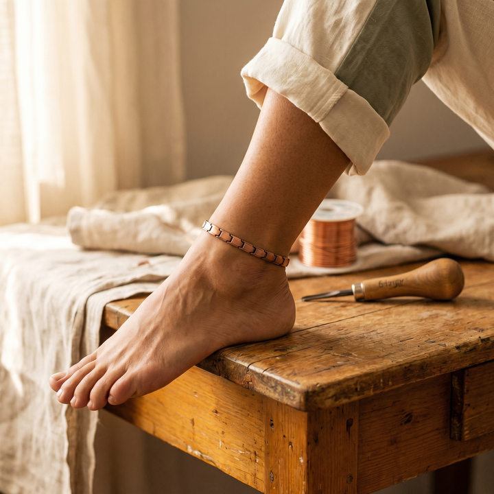 Rosa | Hand-Formed Copper Link Anklet