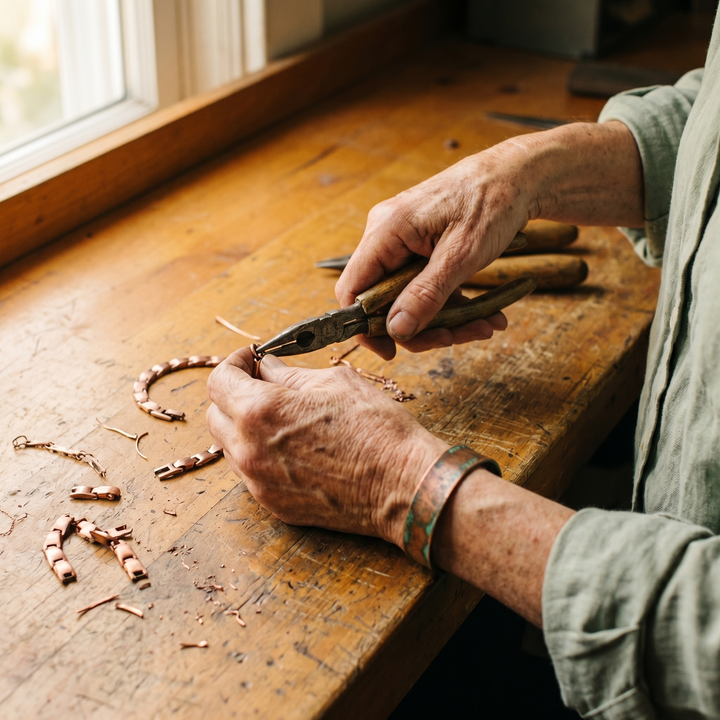 Rosa | Hand-Formed Copper Link Anklet