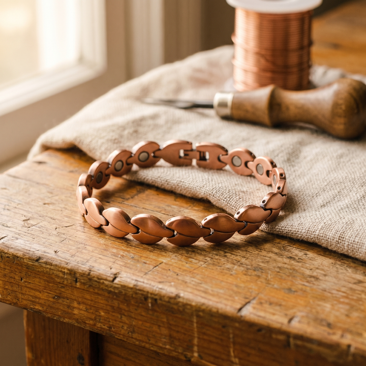 Freya | Magnetic Copper Oval-Link Anklet