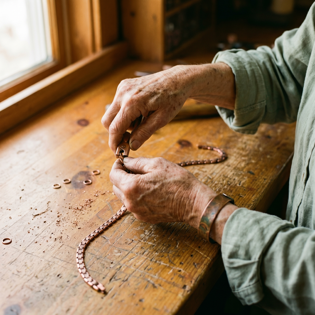 Holly | Mixed-Texture Copper Link Necklace