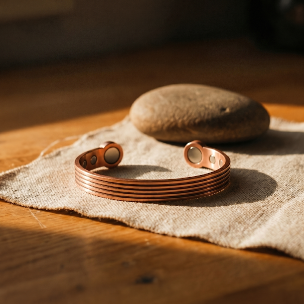 Quinn | Ridged Copper Open Cuff Bracelet