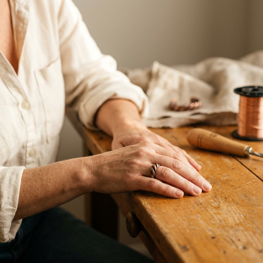 Iris | Twisted Ridge Copper Ring