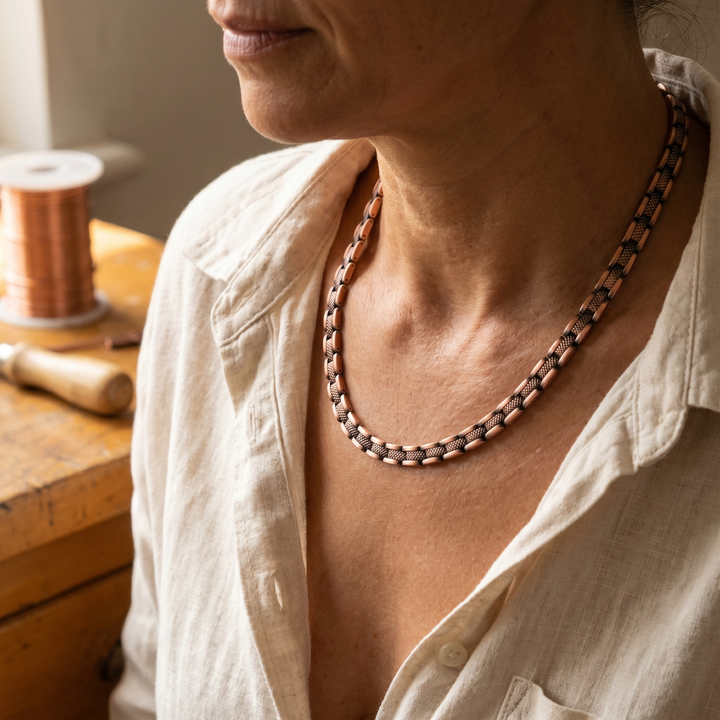 Holly | Mixed-Texture Copper Link Necklace