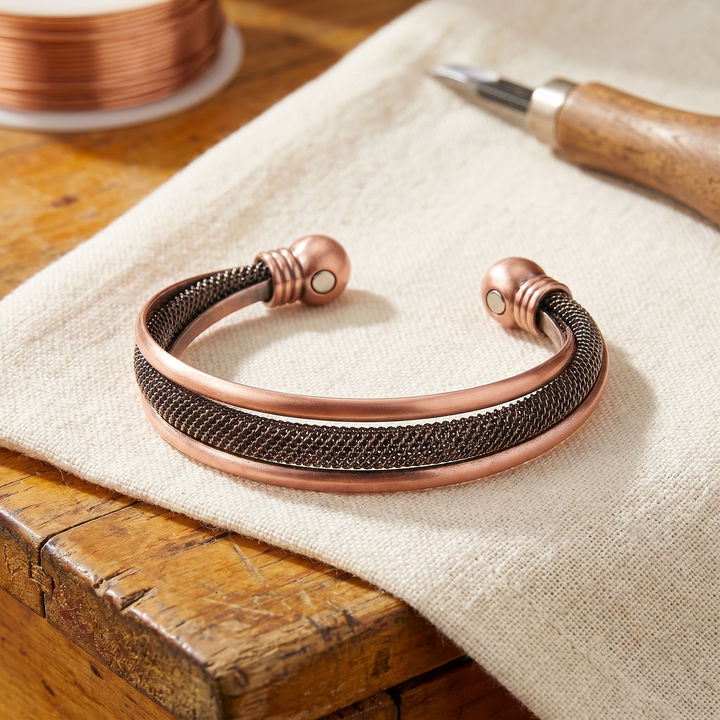 Luna | Tensioned Mesh Copper Rail Bracelet