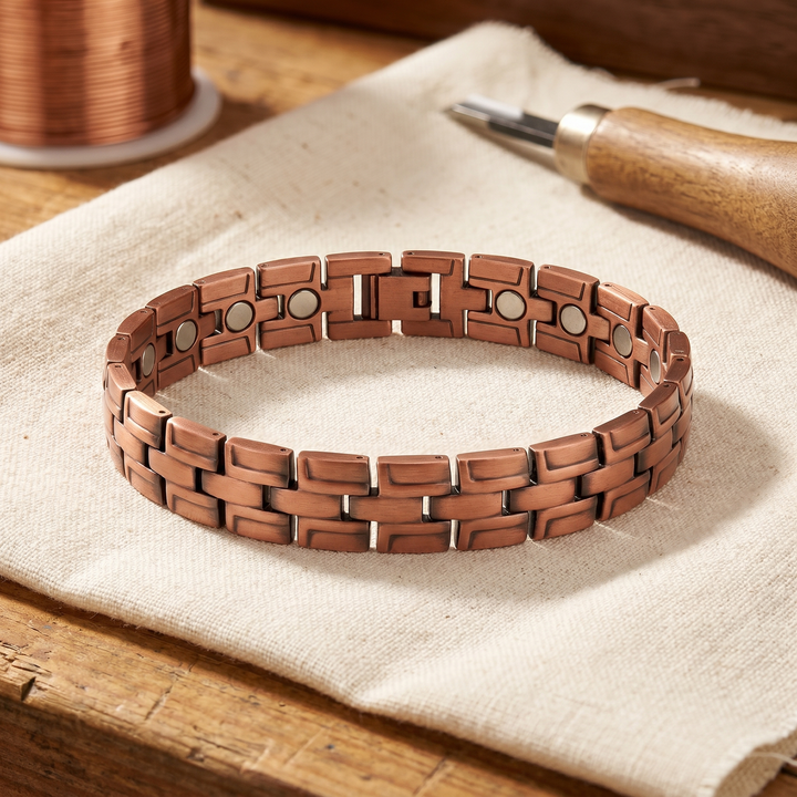 Leilani | Brick-Pattern Copper Link Bracelet