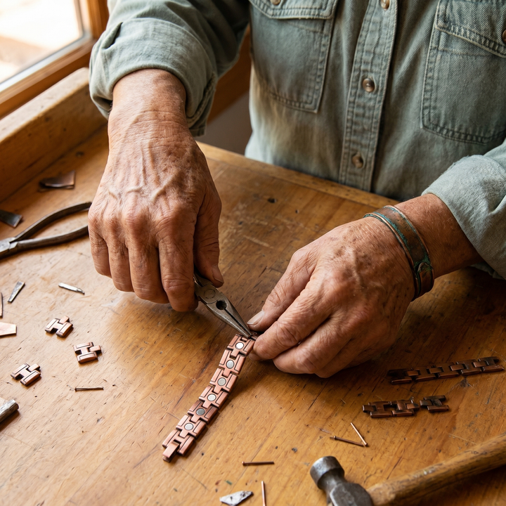 Leilani | Brick-Pattern Copper Link Bracelet