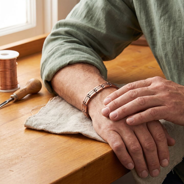 Mireille | Rope-Edged Copper Link Bracelet