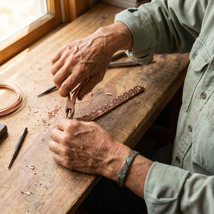 Mireille | Rope-Edged Copper Link Bracelet