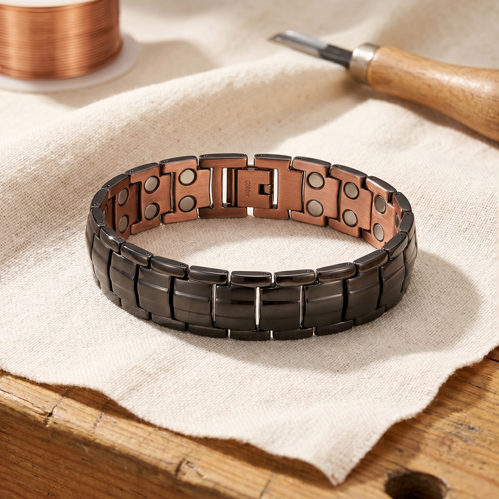 Simone | Two-Tone Oxidized Copper Cuff Bracelet