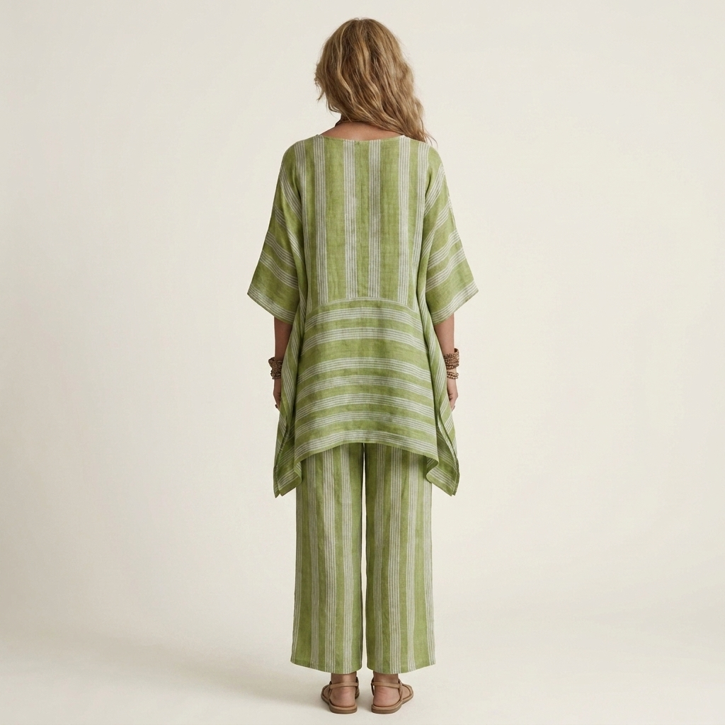 Kiara | Two-Piece Striped Linen Set