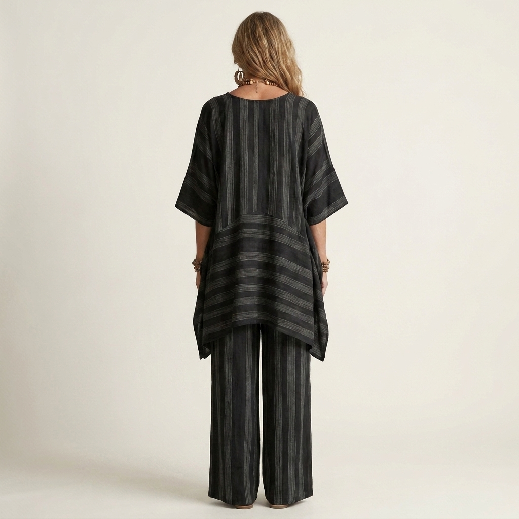 Kiara | Two-Piece Striped Linen Set