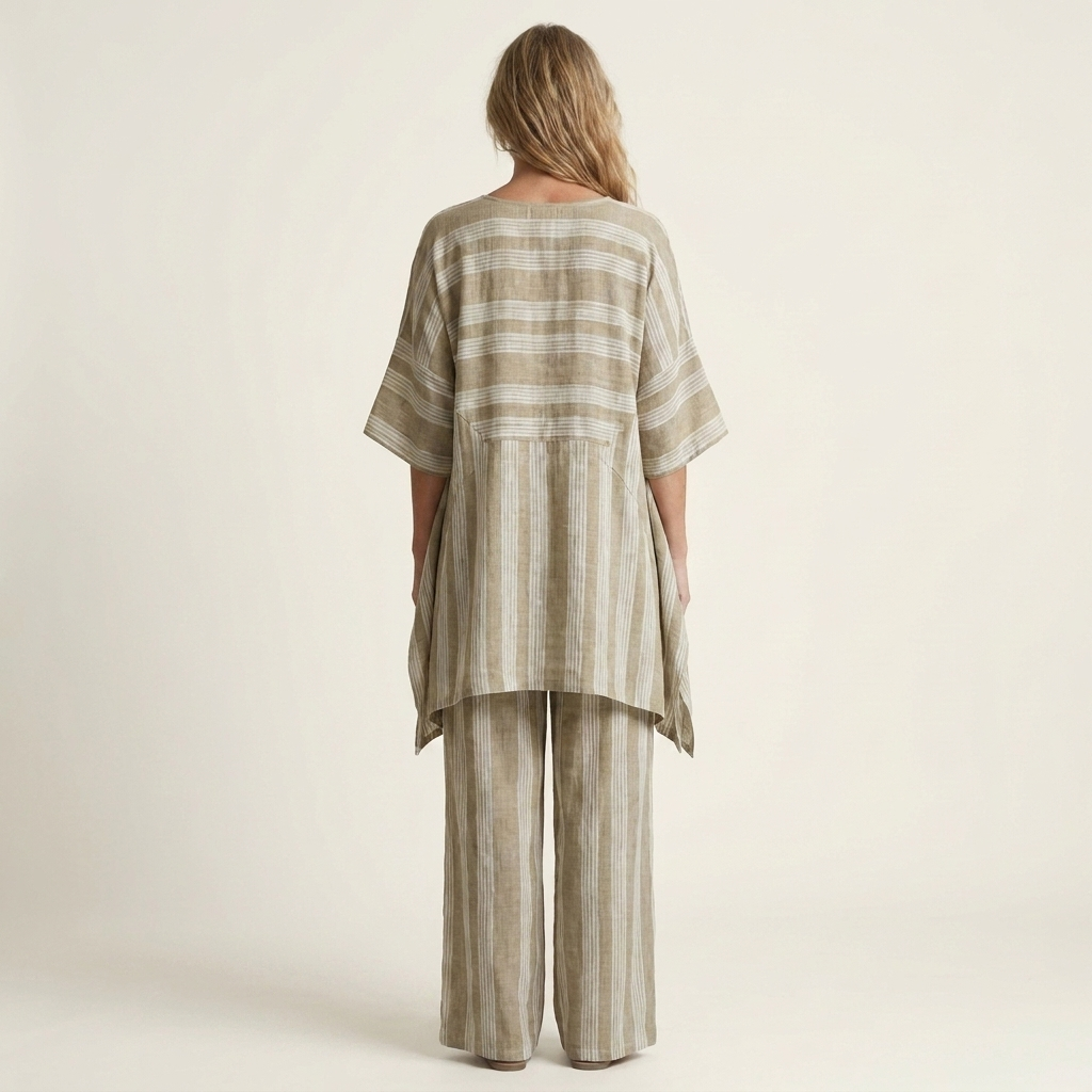 Kiara | Two-Piece Striped Linen Set