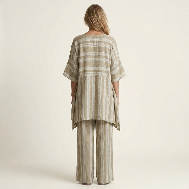 Kiara | Two-Piece Striped Linen Set