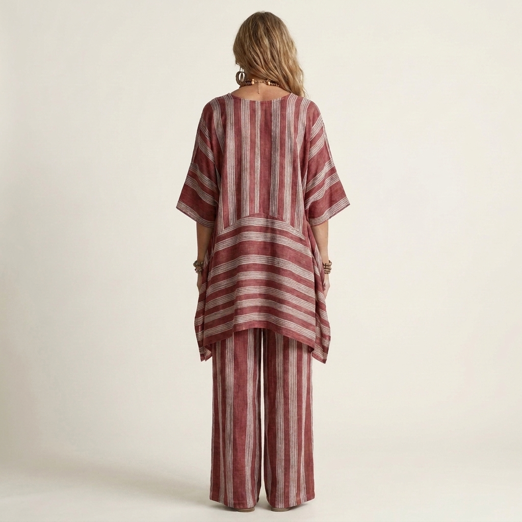 Kiara | Two-Piece Striped Linen Set