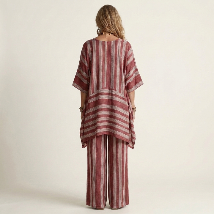 Kiara | Two-Piece Striped Linen Set