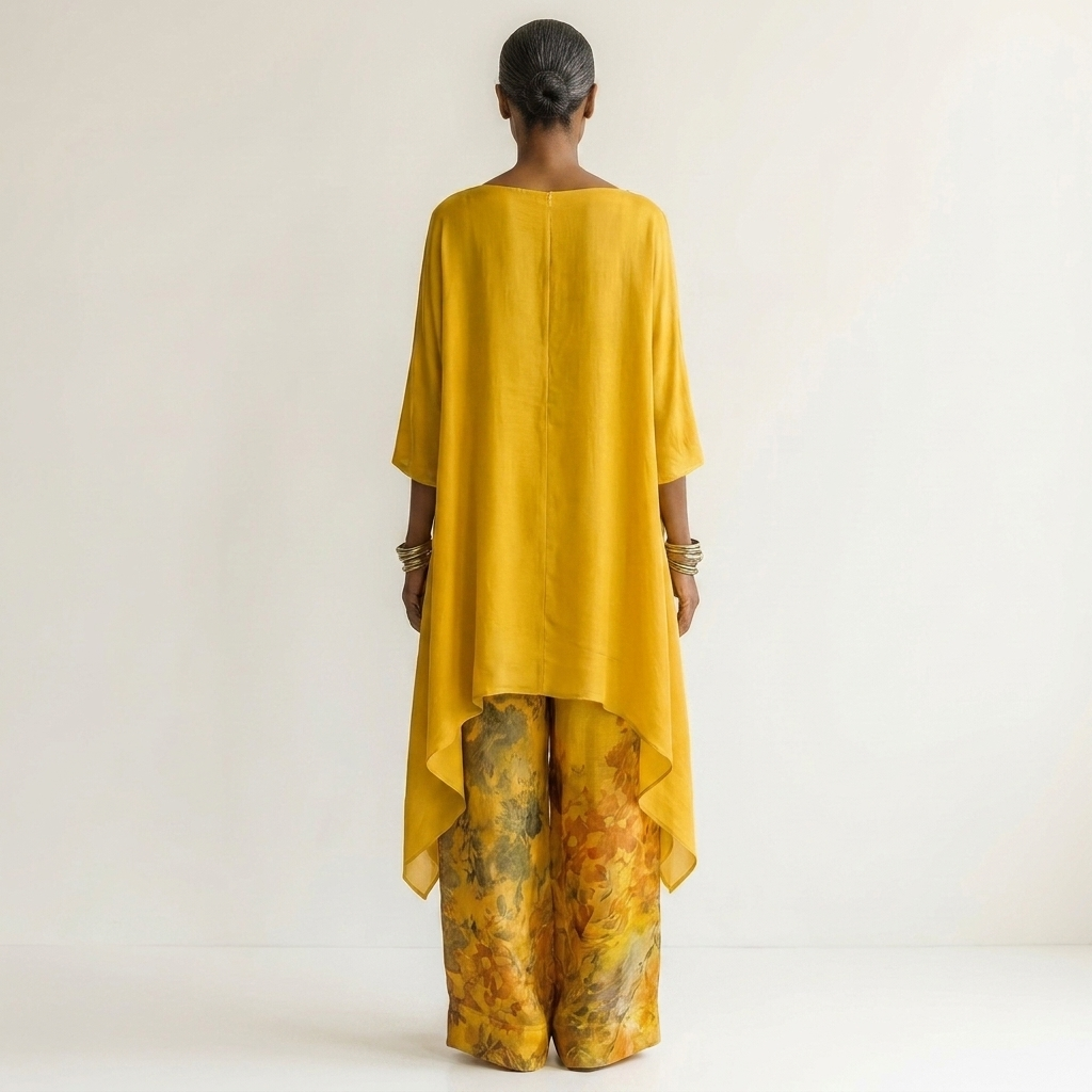 Cariola | Silk Two-Piece Set with Asymmetric Tunic