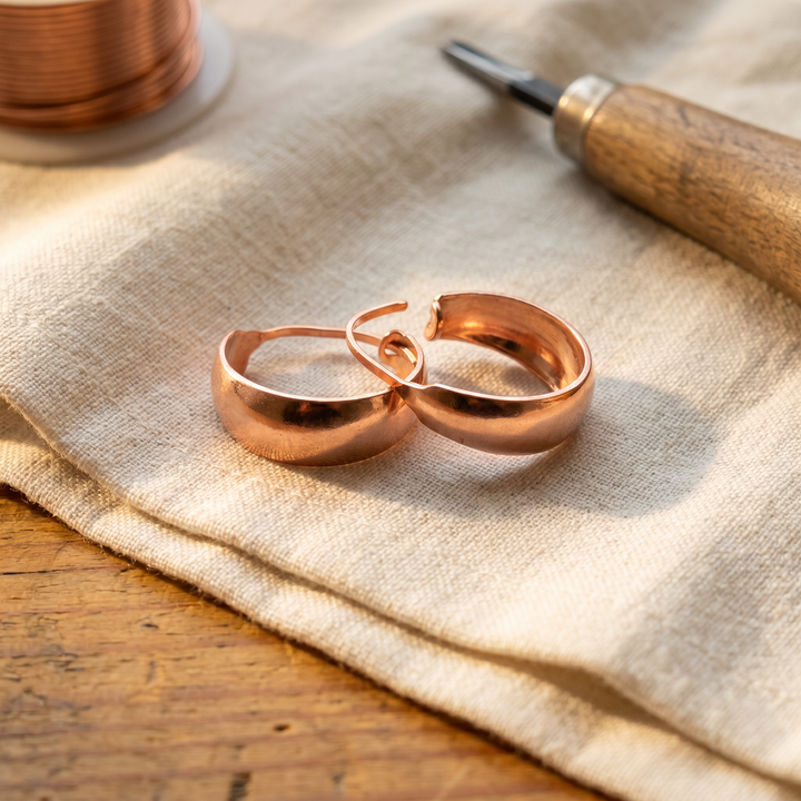 Brianna | Smooth Rounded Copper Hoop Earrings