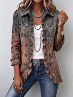 Flavie | Textured Ombré Ruffle Jacket