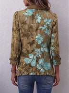 Blanche | Veste Bohème Fleurie Vintage Dégradée à Volants