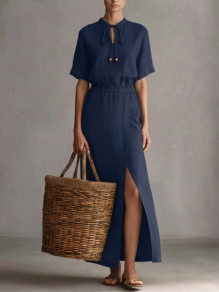 Serena | Long dress in linen with a refined style