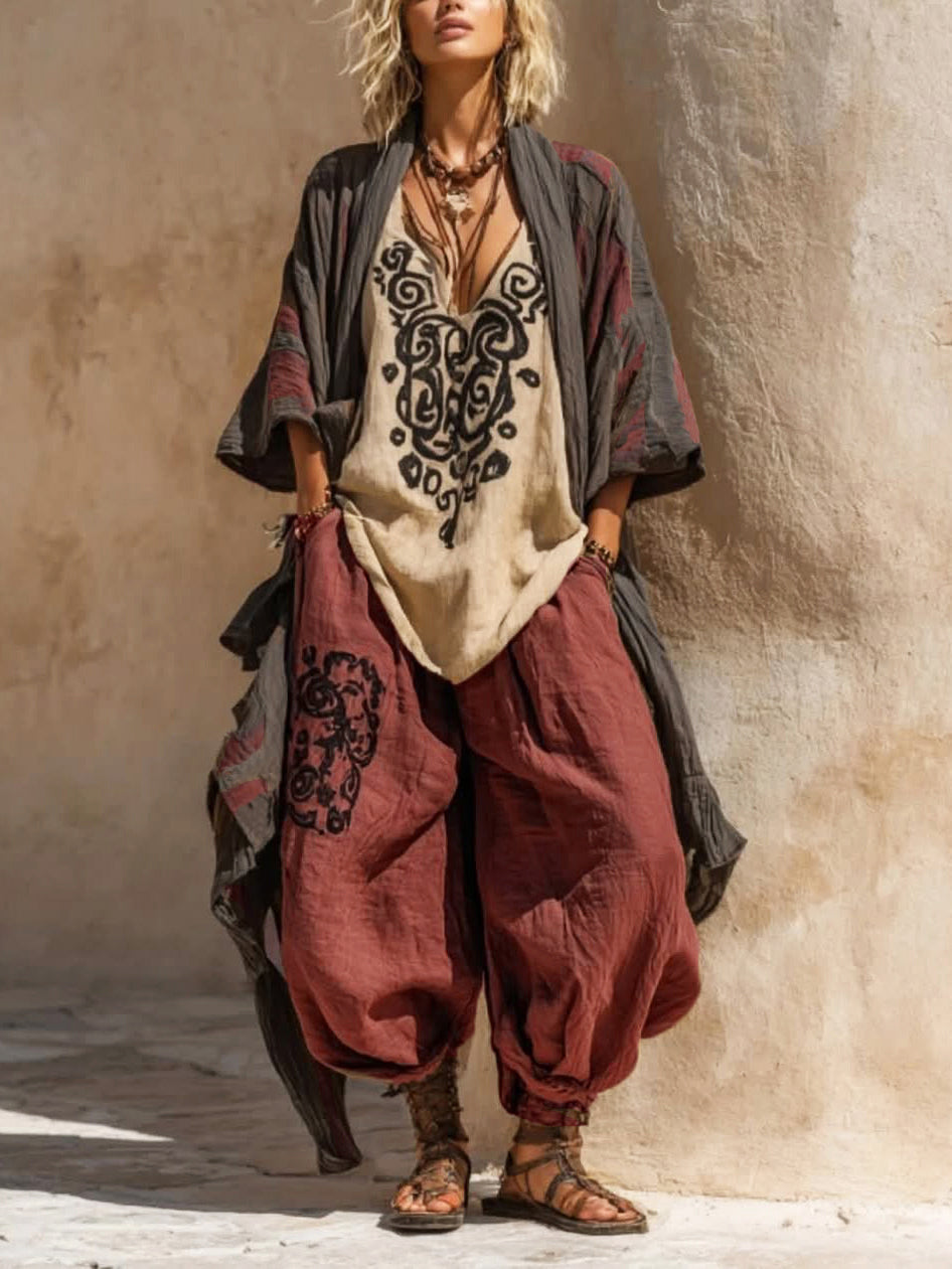 Ornella | Bohemian Artistic Set in Linen