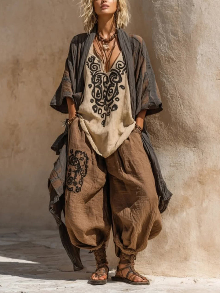 Ornella | Bohemian Artistic Set in Linen