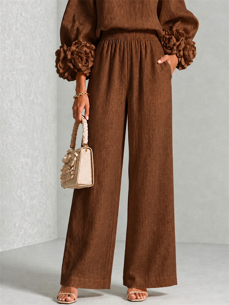 Rosalie Floral Cuff Two-Piece Set in Brown, view 4