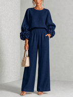 Rosalie Floral Cuff Two-Piece Set in Dark Navy, view 1