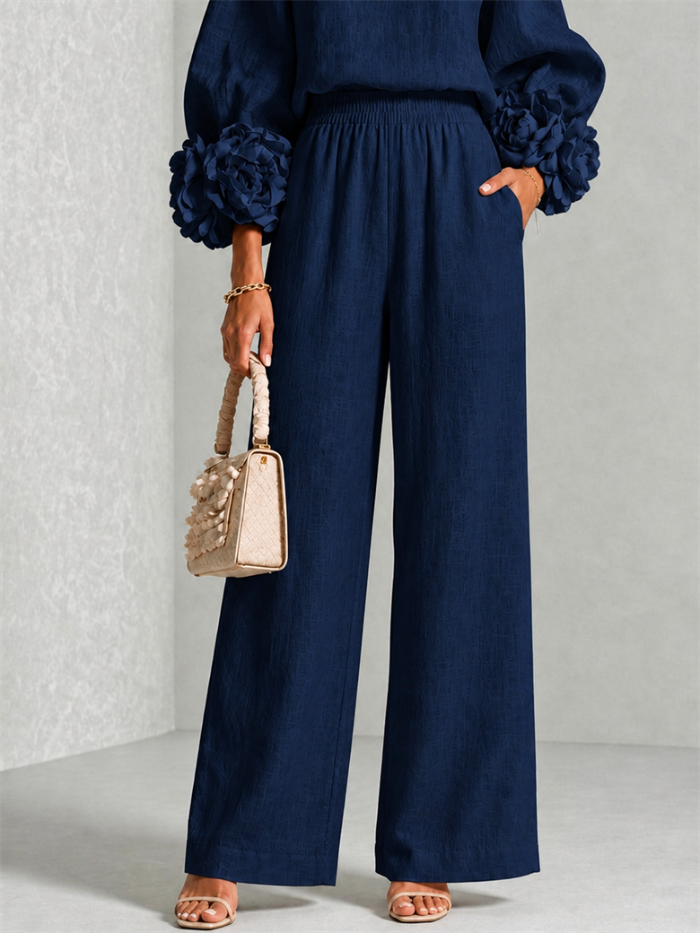 Rosalie Floral Cuff Two-Piece Set in Dark Navy, view 4