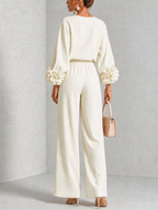 Rosalie Floral Cuff Two-Piece Set in Ivory, view 2
